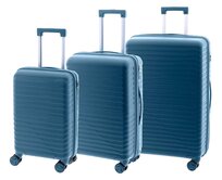 Cestovní kufry set 3ks John Travel Arcadia S,M,L modrá, Polypropylen