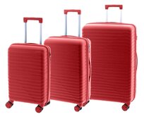 Cestovní kufry set 3ks John Travel Arcadia S,M,L červená, Polypropylen