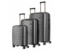 Cestovní kufry set 3ks Travelite AIR BASE S,M,L antracitová, Polypropylen