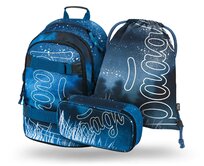 Baagl Školní set Skate Steel modrá, Textil