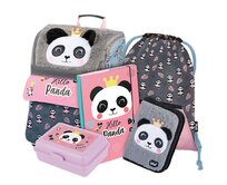 Baagl Školní set Zippy Panda II šedá, Textil