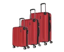 Cestovní kufry set 3ks Travelite City S,M,L červená, ABS