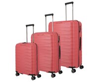 Cestovní kufry set 3ks Travelite Mooby S,M,L červená, Polypropylen