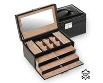 Šperkovnice Sacher Elly Classic leather černá, Kůže
