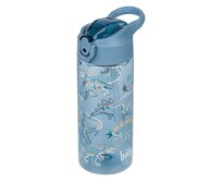 Baagl BAAGLTritanová láhev na pití s brčkem Dino 500 ml modrá