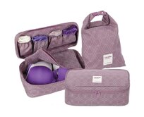 Travelite Cestovní sada organizér a voděodolný sáček fialová, Textil