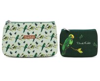 Set 2ks kosmetických tašek Frida Kahlo S,L zelená, Textil