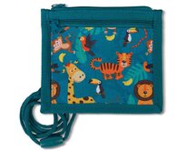 Dětská peněženka na krk Fabrizio Safari tyrkysová, Textil