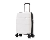 Cestovní kufr d&n 4W S Waves bílá, Polypropylen