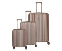 Cestovní kufry set 3ks Travelite Paros S,M,L hnědá, ABS / Polykarbonát