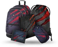 Baagl Školní set Core Láva II šedá, Textil