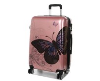 Cestovní kufr Madisson 4W FLY M růžová, ABS / Polykarbonát