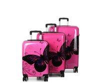 Cestovní kufry set 3ks Madisson FLY S,M,L růžová, ABS / Polykarbonát