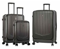 Cestovní kufry set 3ks Snowball 4W S,M,L šedá, Polykarbonát