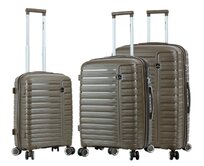 Cestovní kufry set 3ks Madisson Linea EXP S,M,L hnědá, Polypropylen