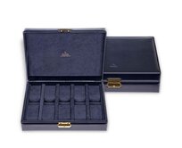 Kazeta na hodinky 10 Sacher leather modrá, Kůže