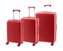 Cestovní kufry set 3ks John Travel Arcadia S,M,L červená, Polypropylen