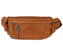 Beverly Hills Polo Club Ledvinka kožená BHPC Explore tabáková, Kůže