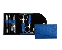 Manikúrová sada Premium Line 6-dílná modrá, Syntetická kůže