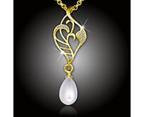 Pozlacený perlový náhrdelník Elfie White Pearl