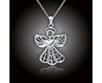 Elanis Jewel Okouzlující stříbrný náhrdelník Anděl se srdíčkem SNAHAND2