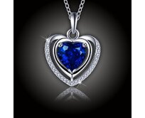 Elanis Jewel Luxusní náhrdelník Crystal Blue Heart NAHBLH