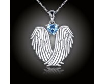 Elanis Jewel Náhrdelník Angel Wings Aquamarine Heart AWAQHRT