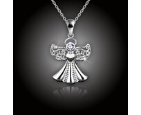 Elanis Jewel Krásný stříbrný náhrdelník Anděl se srdíčkem SNAHAND3