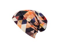 Ebbie Bavlněná čepice Beanie - HNĚDÉ TROJÚHELNÍKY Velikost: 54 54