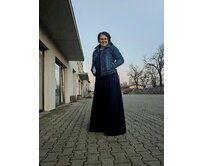 Ebbie Sukně dlouhá úplet - TEMNĚ MODRÁ Velikost: XL/XXL XL/XXL