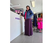 Ebbie Sukně dlouhá mačkaná viskóza - TMAVĚ FIALOVÁ Velikost: XS/S XS/S