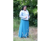 Ebbie Sukně dlouhá mačkaná viskóza - MODROŠEDÁ Velikost: M/L M/L