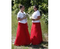 Ebbie Sukně dlouhá mačkaná viskóza - ČERVENÁ Velikost: XL/XXL XL/XXL