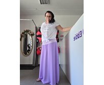 Ebbie Sukně dlouhá mačkaná viskóza - LILA Velikost: M/L M/L