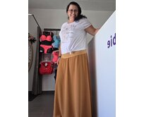 Ebbie Sukně dlouhá mačkaná viskóza - TMAVÁ HOŘČICE Velikost: M/L M/L
