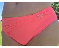 Ebbie Spodní díl dámských plavek – zvýšené bokovky – lososové s broží Velikost: 00L, Kalhotky: zvýšené bokovky 00L