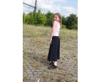 Ebbie Dětská sukně dlouhá mačkaná viskóza - TMAVĚ MODRÁ