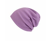 Ebbie Bavlněná čepice Beanie - PASTELOVÁ FIALOVÁ- ŽEBROVANÁ Velikost: 54 54