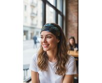 Ebbie Bavlněná čelenka s gumičkou  - VELKÉ KVĚTY