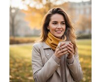 Ebbie Bavlněný nákrčník - HOŘČICOVÝ - ŽEBROVANÝ Velikost: dětský mini dětský mini