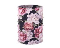 Ebbie Bavlněný nákrčník - PIVOŇKY NA ČERNÉ Velikost: dětský dětský, Hladký úplet