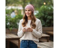 Ebbie Bavlněná čepice Beanie - PUNTÍKY NA STARORŮŽOVÉ Velikost: 0-1 let 0-1 let, Hladký úplet