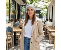 Ebbie Bavlněná čepice Beanie - LISTY NA HNĚDOČERNÉ Velikost: 54 54, Hladký úplet