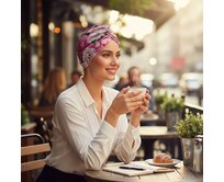 Ebbie Bavlněný turban-style - PIVOŇKY NA ČERNÉ Velikost: 57 57