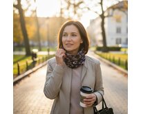 Ebbie Bavlněný nákrčník - FIALOVÁ KVÍTKA Velikost: dětský dětský, Hladký úplet