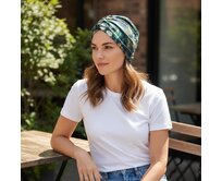Ebbie Bavlněný turban-style - SMARAGDOVÉ LISTY Velikost: 57 57
