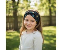 Ebbie Bavlněná čelenka -  ZELENOZLATÉ LISTY Velikost: 3+ 3+, Hladký úplet