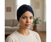 Ebbie Bavlněný turban-style - PUNTÍKY NA MODRÉ Velikost: 54 54