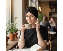 Ebbie Bavlněný turban-style - ČERNÝ Velikost: 54 54