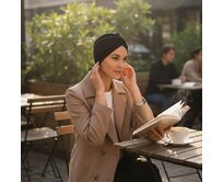 Ebbie Bavlněný turban-style - ČERNÝ Velikost: 57 57